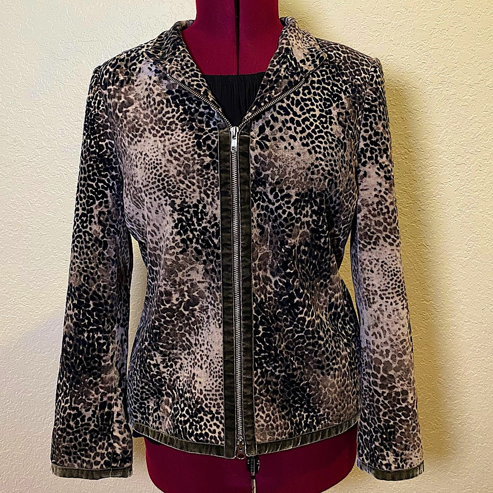 Austin Reed Classic | Vintage Tan and Black Cheetah Print Jacket 14 🐆🖤✨